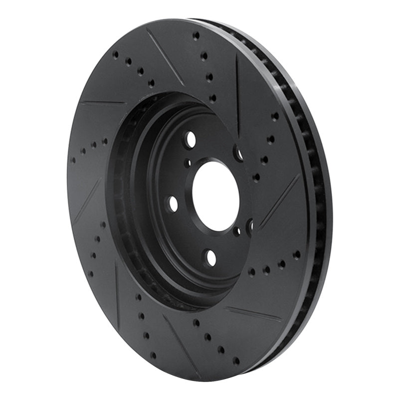 R1 Concepts R1 01-06 Lexus LS430 Front Left Drilled & Slotted Black Brake Rotor