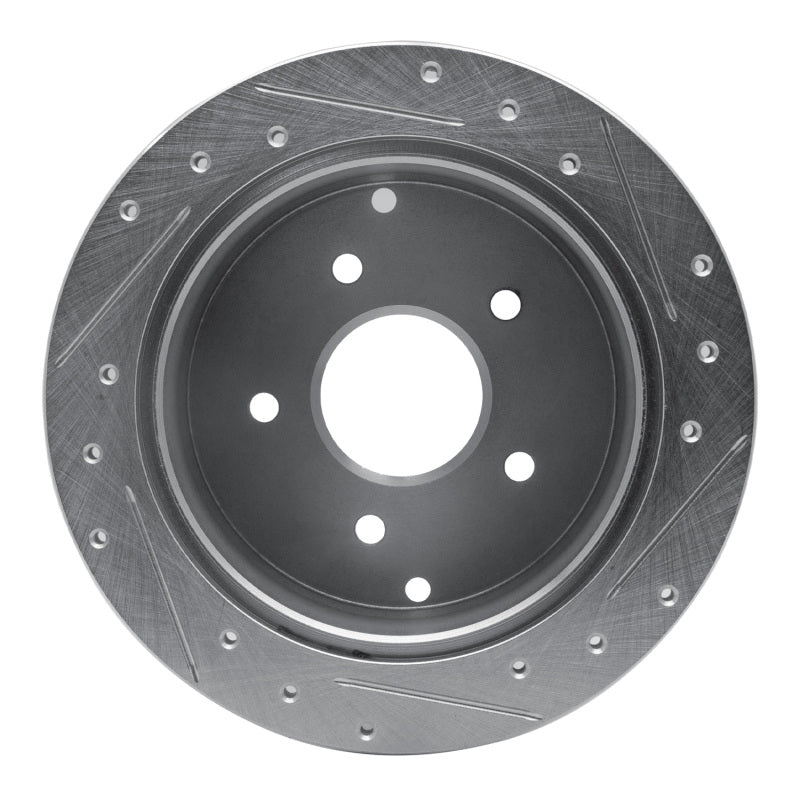 R1 Concepts R1 04-04 Pontiac GTO Rear Left Drilled & Slotted Silver Brake Rotor