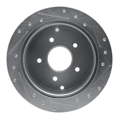 R1 Concepts R1 04-04 Pontiac GTO Rear Left Drilled & Slotted Silver Brake Rotor
