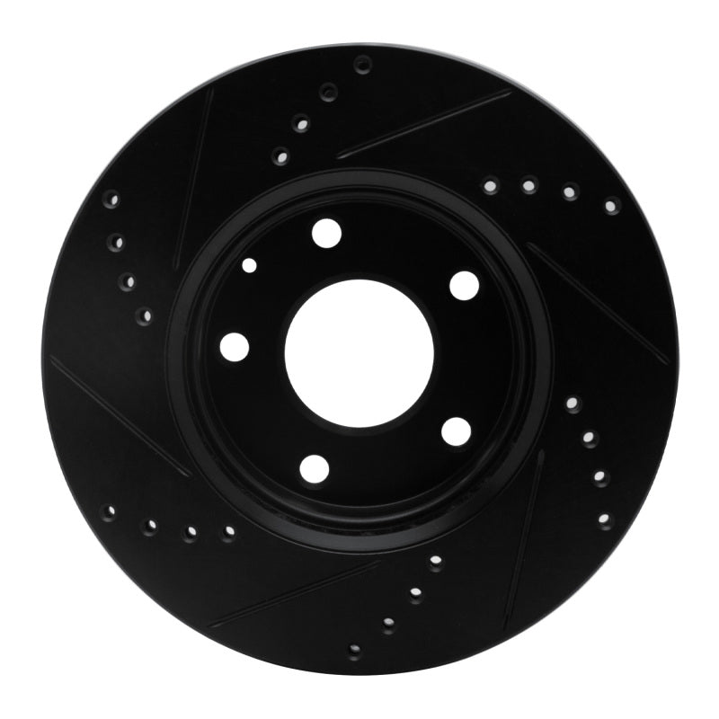 R1 Concepts R1 14-24 Mazda CX-3 Front Right Drilled & Slotted Black Brake Rotor