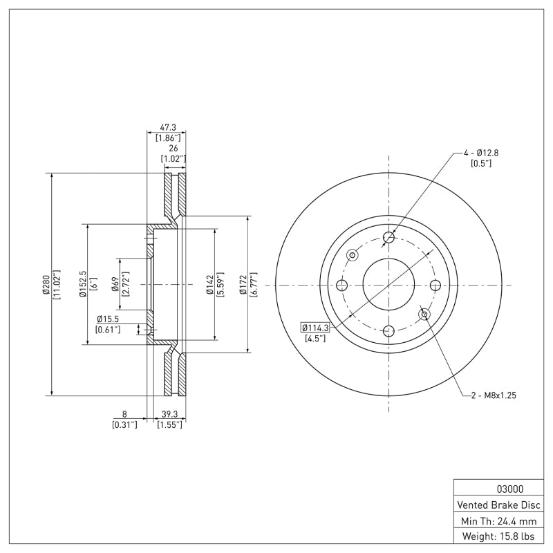 DFC 02-06 Hyundai Sonata Front Brake Rotor