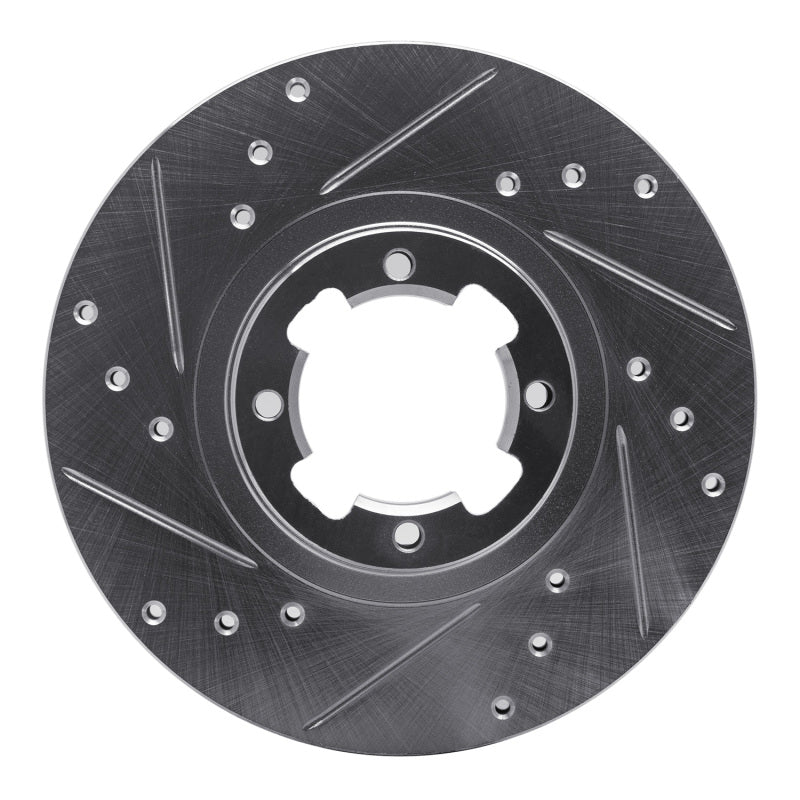 R1 Concepts R1 85-94 Subaru RX Front Left Drilled & Slotted Silver Brake Rotor