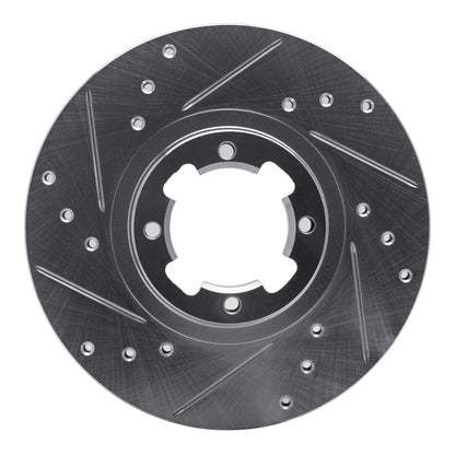 R1 Concepts R1 85-94 Subaru RX Front Left Drilled & Slotted Silver Brake Rotor