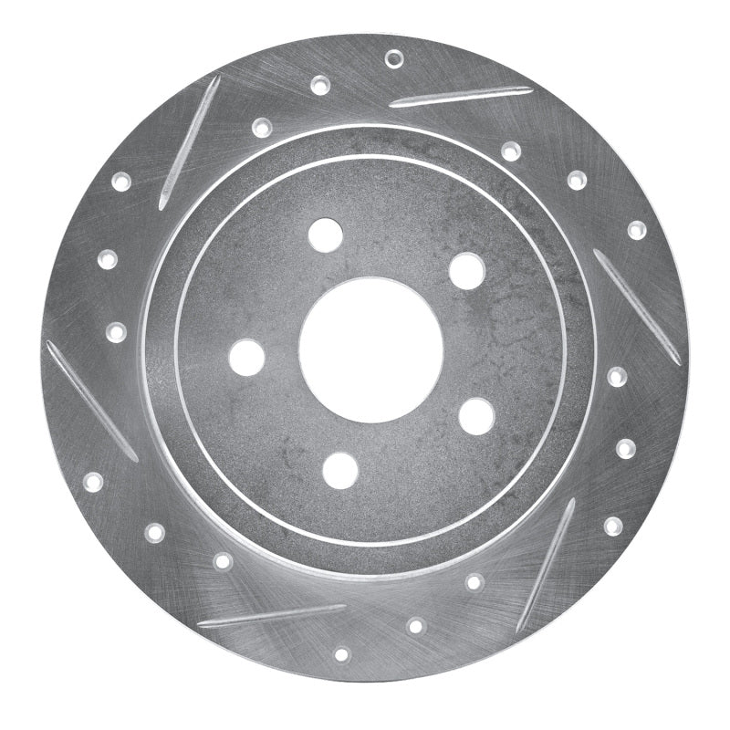R1 Concepts R1 88-95 Chrysler Daytona Rear Left Drilled & Slotted Silver Brake Rotor