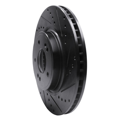 R1 Concepts R1 18-23 Genesis G70 Front Right Drilled & Slotted Black Brake Rotor