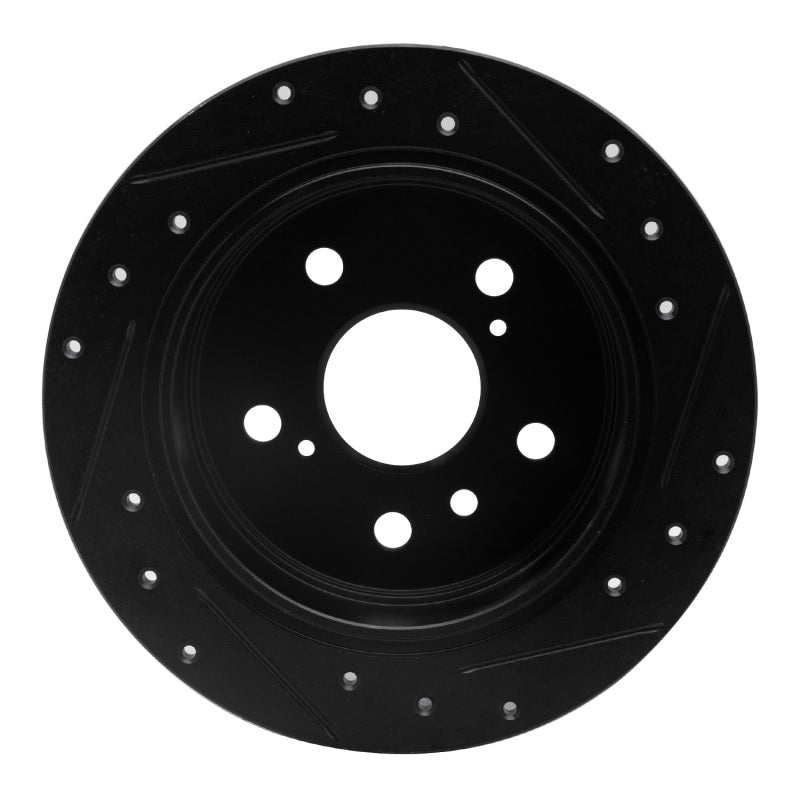 R1 Concepts R1 02-08 Lexus ES300 Rear Left Drilled & Slotted Black Brake Rotor