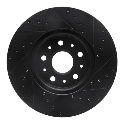 R1 Concepts R1 14-20 Cadillac CTS Front Left Drilled & Slotted Black Brake Rotor