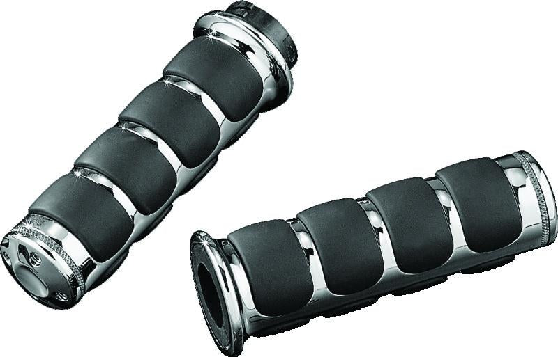 Kuryakyn ISO Grips Without Throttle Boss Dual Cable Chrome