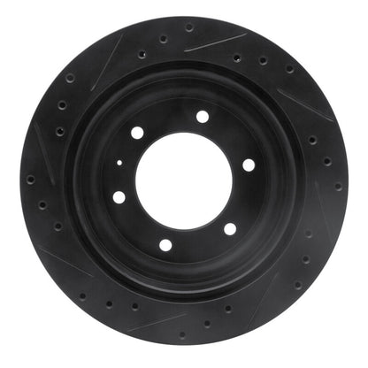 R1 Concepts R1 92-04 Acura SLX Rear Right Drilled & Slotted Black Brake Rotor