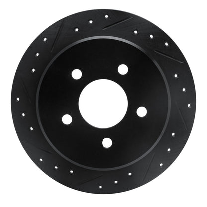 R1 Concepts R1 95-02 Ford Explorer Sport Rear Left Drilled & Slotted Black Brake Rotor