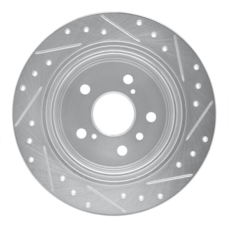 R1 Concepts R1 95-99 Toyota Avalon Rear Left Drilled & Slotted Silver Brake Rotor