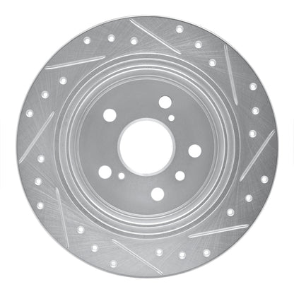 R1 Concepts R1 95-99 Toyota Avalon Rear Left Drilled & Slotted Silver Brake Rotor