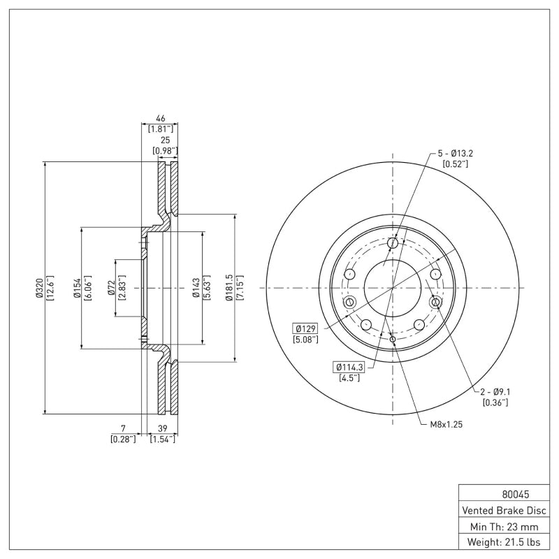 DFC 06-07 Mazda 6 Front Brake Rotor