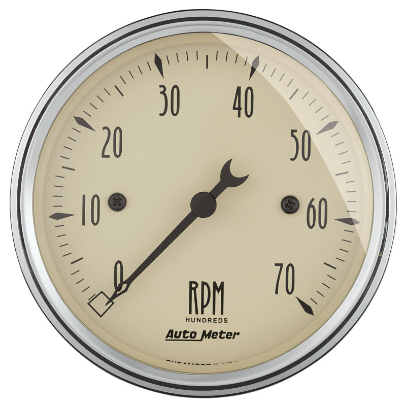 Autometer 3-1/8in Antique Beige In-Dash 7K RPM Tachometer Gauge