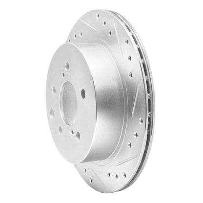 R1 Concepts R1 93-01 Infiniti Q45 Rear Right Drilled & Slotted Silver Brake Rotor