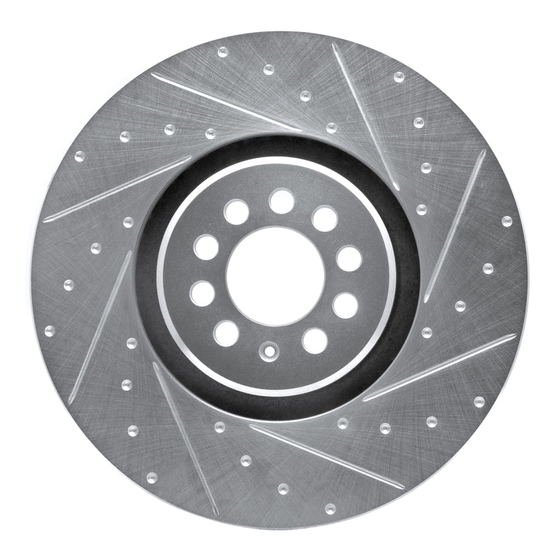 R1 Concepts R1 04-06 Audi TT Quattro Right Front Drilled & Slotted Silver Brake Rotor