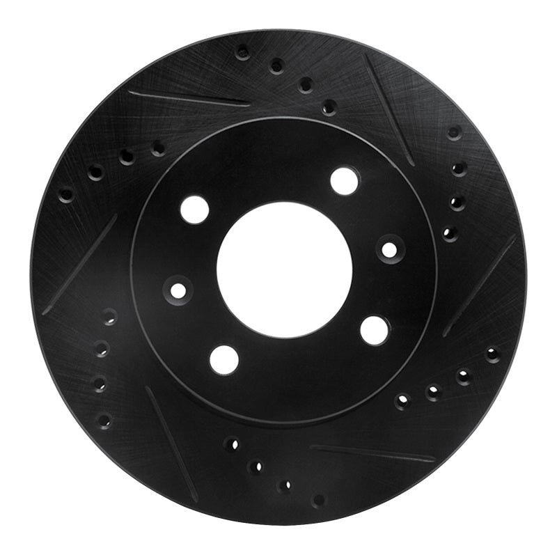 R1 Concepts R1 03-06 Dodge Verna (Mexico) Front Right Drilled & Slotted Black Brake Rotor