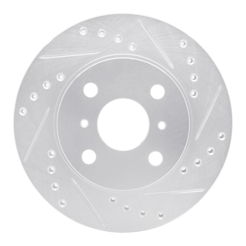 R1 Concepts R1 85-88 Chevrolet Nova Front Right Drilled & Slotted Silver Brake Rotor