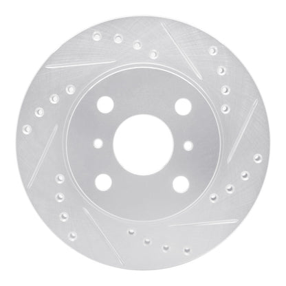 R1 Concepts R1 85-88 Chevrolet Nova Front Right Drilled & Slotted Silver Brake Rotor
