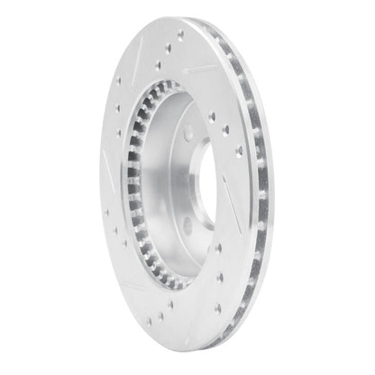 R1 Concepts R1 95-00 Nissan 200SX Front Right Drilled & Slotted Silver Brake Rotor