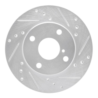 R1 Concepts R1 90-93 Mazda Miata Front Right Drilled & Slotted Silver Brake Rotor