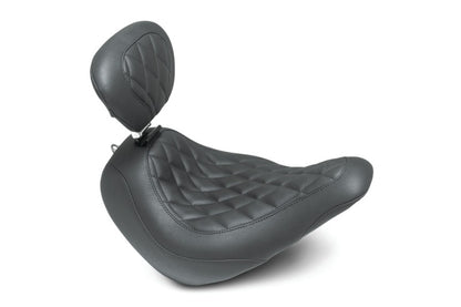 Mustang Motorcycle Mustang 18-21 Harley Low Rider, Sport Glide Wide Tripper Solo Seat w/DBR Diamond Stitch - Black