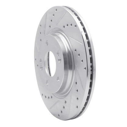 R1 Concepts R1 15-25 Hyundai Kona EV Front Left Drilled & Slotted Silver Brake Rotor