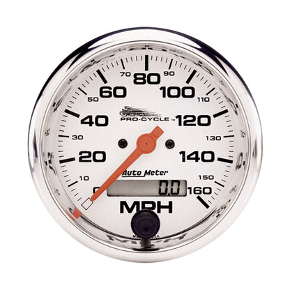 Autometer Pro-Cycle Gauge Speedo 3 3/4in 160 Mph Elec White