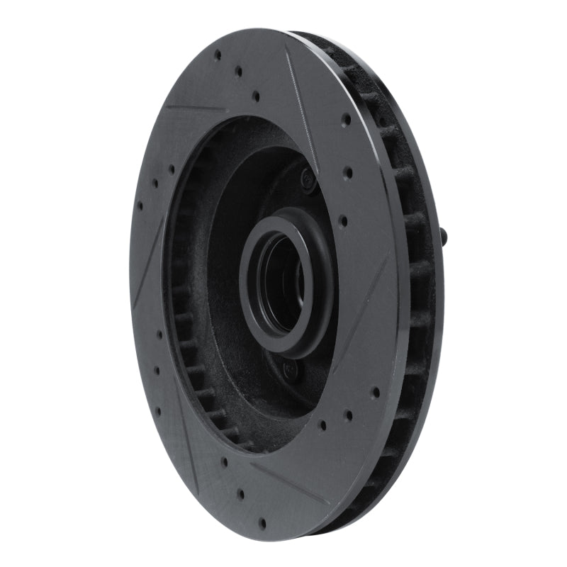 R1 Concepts R1 73-73 Ford Gran Torino Front Left Drilled & Slotted Black Brake Rotor