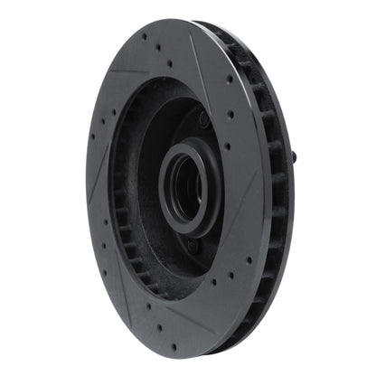 R1 Concepts R1 73-73 Ford Gran Torino Front Left Drilled & Slotted Black Brake Rotor