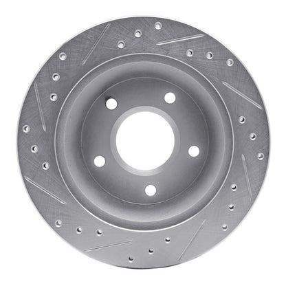 R1 Concepts R1 84-87 Chevrolet Corvette Front Right Drilled & Slotted Silver Brake Rotor