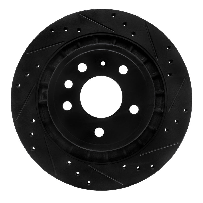 R1 Concepts R1 02-10 Saab 9-5 Rear Right Drilled & Slotted Black Brake Rotor