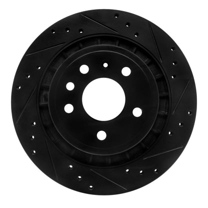R1 Concepts R1 02-10 Saab 9-5 Rear Right Drilled & Slotted Black Brake Rotor