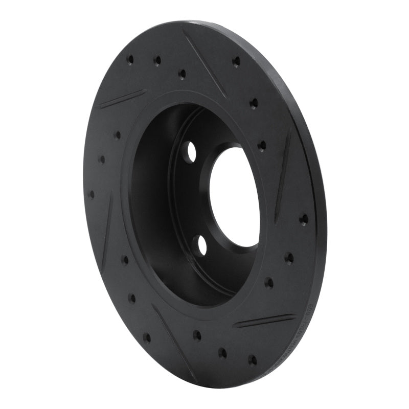 R1 Concepts R1 85-00 Audi 5000CS Turbo Quattro Rear Left Drilled & Slotted Black Brake Rotor