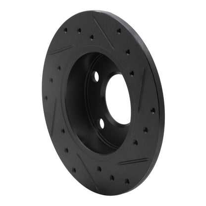 R1 Concepts R1 85-00 Audi 5000CS Turbo Quattro Rear Left Drilled & Slotted Black Brake Rotor