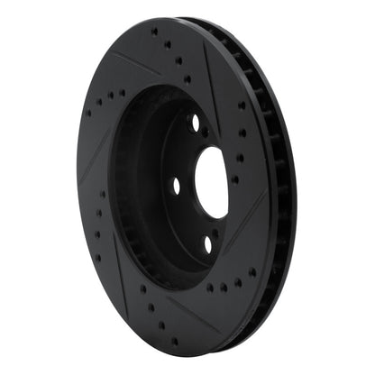 R1 Concepts R1 94-00 Toyota Celica Front Left Drilled & Slotted Black Brake Rotor