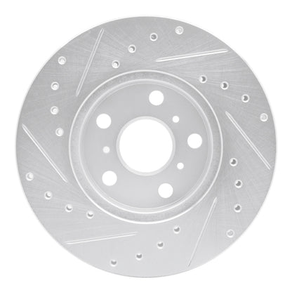 R1 Concepts R1 90-91 Toyota Celica Front Right Drilled & Slotted Silver Brake Rotor
