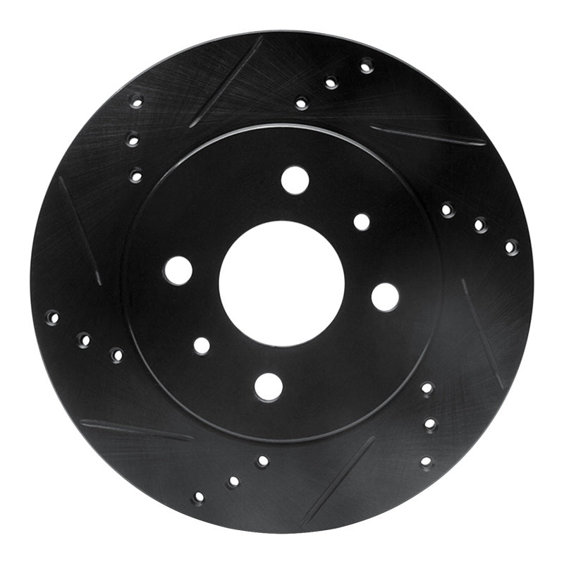 R1 Concepts R1 91-02 Saturn SL1 Front Left Drilled & Slotted Black Brake Rotor