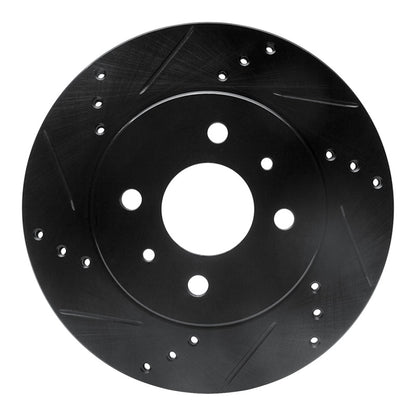 R1 Concepts R1 91-02 Saturn SL1 Front Left Drilled & Slotted Black Brake Rotor