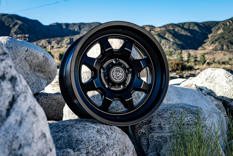 ICON Nuevo 17x8.5 / 5x150 / 25mm Offset / 5.75in BS Satin Black Wheel