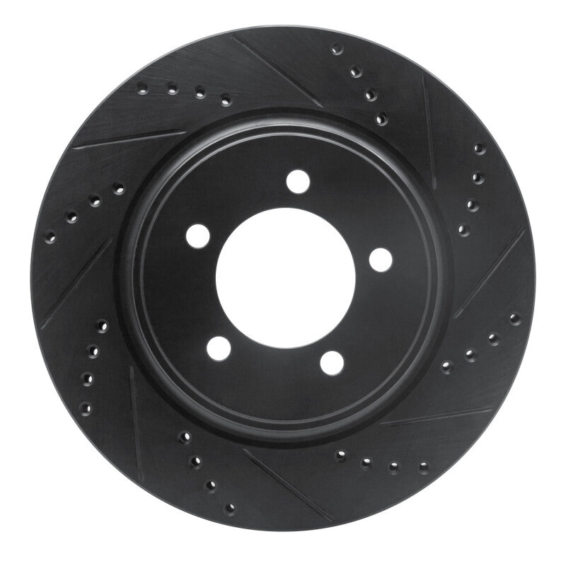 R1 Concepts R1 06-10 Ford Explorer Sport Trac Front Right Drilled & Slotted Black Brake Rotor