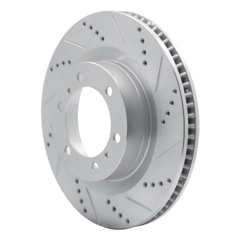 R1 Concepts R1 10-24 Lexus GX460 Front Right Drilled & Slotted Silver Brake Rotor