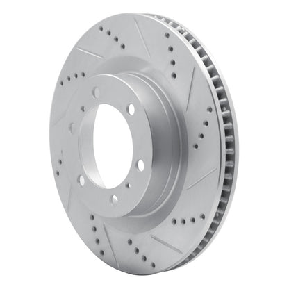 R1 Concepts R1 10-24 Lexus GX460 Front Right Drilled & Slotted Silver Brake Rotor