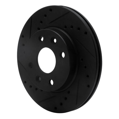 R1 Concepts R1 94-00 Kia Spectra Front Left Drilled & Slotted Black Brake Rotor