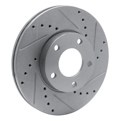 R1 Concepts R1 04-13 Mazda 3 Front Right Drilled & Slotted Silver Brake Rotor