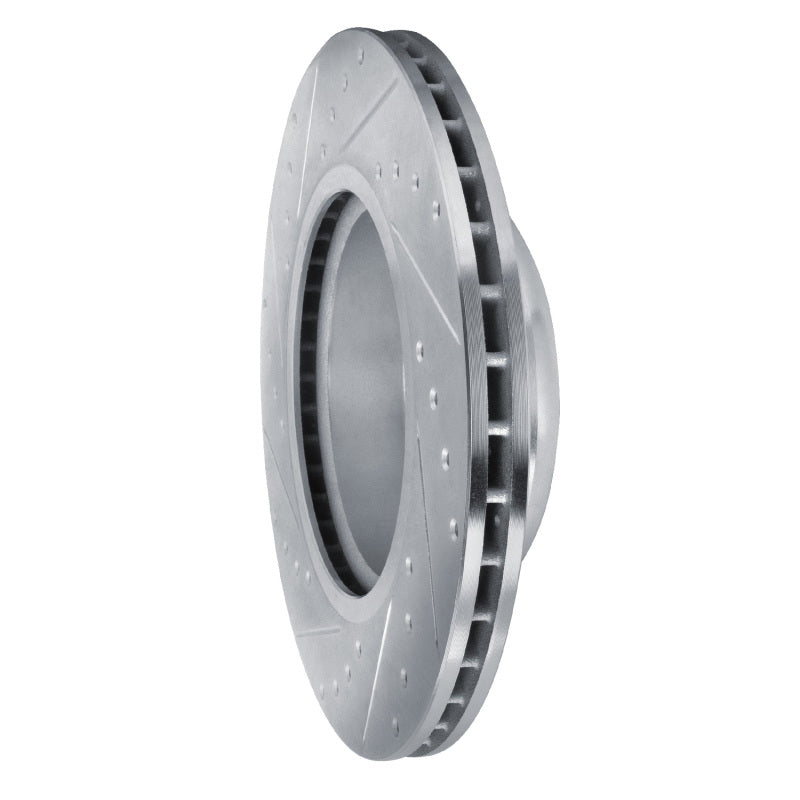R1 Concepts R1 09-16 BMW Z4 Front Right Drilled & Slotted Silver Brake Rotor