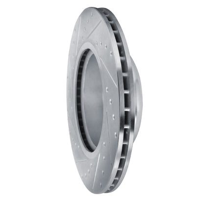 R1 Concepts R1 09-16 BMW Z4 Front Right Drilled & Slotted Silver Brake Rotor