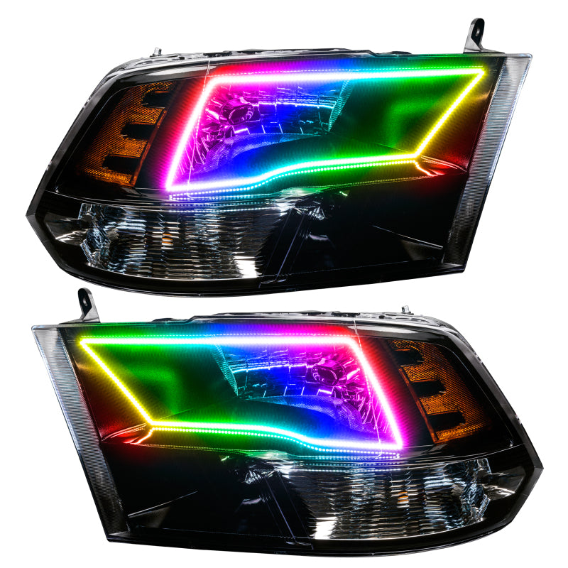 ORACLE Lighting Oracle 09-17 RAM 1500 TRX Quad Pre-Assembled Headlights Blk Housing - w/ 2.0 Controller