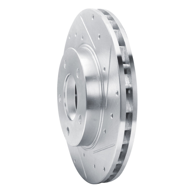 R1 Concepts R1 92-03 Mazda 626 Front Right Drilled & Slotted Silver Brake Rotor