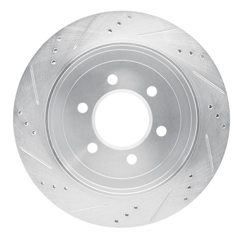 R1 Concepts R1 02-06 Ford Expedition Rear Right Drilled & Slotted Silver Brake Rotor